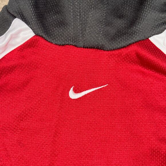 Nike Performance Long Sleeve Shirt Women's Size L 14-16 Red White Black Hooded - Picture 2 of 6